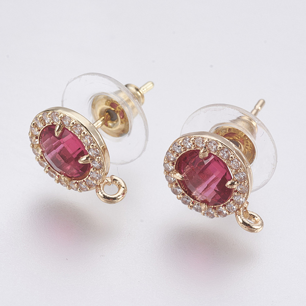 PandaHall Faceted Glass Stud Earring Findings, with Loop, Brass Micro Pave Cubic Zirconia Findings, Flat Round, Light Gold, Cerise, 12x9x4mm..., Red
PandaHall Faceted Glass Stud Earring Findings, with Loop, Brass Micro Pave Cubic Zirconia Findings, Flat Round, Light Gold, Cerise, 12x9x4mm..., Red