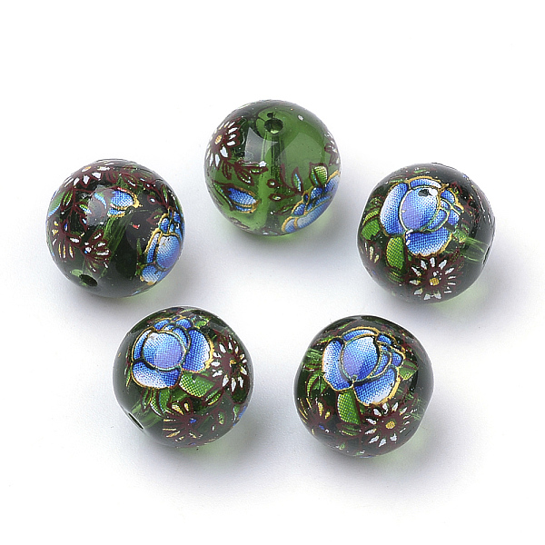 PandaHall Printed Glass Beads, Round with Flower Pattern, Green, 10x9mm, Hole: 1.5mm Glass Flower Green
PandaHall Printed Glass Beads, Round with Flower Pattern, Green, 10x9mm, Hole: 1.5mm Glass Flower Green