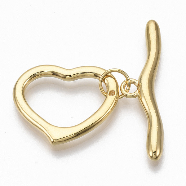 PandaHall Brass Toggle Clasps, with Jump Rings, for DIY Jewelry Making, Heart, Nickel Free, Real 18K Gold Plated, Heart: 19.5x24x2.5mm, Hole...
PandaHall Brass Toggle Clasps, with Jump Rings, for DIY Jewelry Making, Heart, Nickel Free, Real 18K Gold Plated, Heart: 19.5x24x2.5mm, Hole...