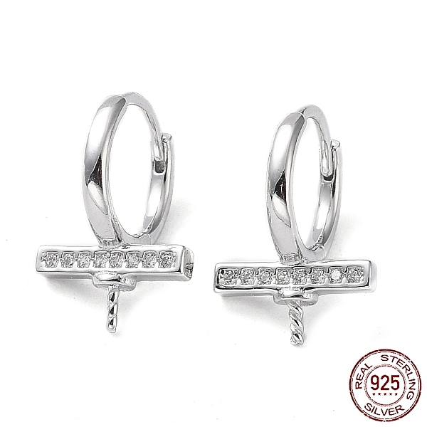 PandaHall Rhodium Plated 925 Sterling Silver Micro Pave Clear Cubic Zirconia Hoop Earring Findings, for Half Drilled Pearl Beads, Rectangle...
PandaHall Rhodium Plated 925 Sterling Silver Micro Pave Clear Cubic Zirconia Hoop Earring Findings, for Half Drilled Pearl Beads, Rectangle...