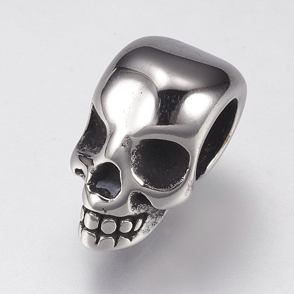 PandaHall 304 Stainless Steel European Beads, Large Hole Beads, Skull, Antique Silver, 9.5x7.5x10mm, Hole: 5mm 304 Stainless Steel Skull
PandaHall 304 Stainless Steel European Beads, Large Hole Beads, Skull, Antique Silver, 9.5x7.5x10mm, Hole: 5mm 304 Stainless Steel Skull