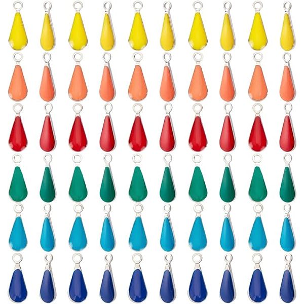 PandaHall Unicraftale 60Pcs 6 Colors 304 Stainless Steel Enamel Charms, Stainless Steel Color, Teardrop, Mixed Color, 12x4.5x2mm, Hole..., Multicolor
PandaHall Unicraftale 60Pcs 6 Colors 304 Stainless Steel Enamel Charms, Stainless Steel Color, Teardrop, Mixed Color, 12x4.5x2mm, Hole..., Multicolor