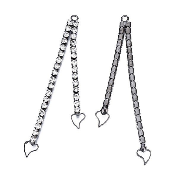 PandaHall Rack Plated Brass Pave Crystal Rhinestone Chain with Heart Big Pendants, Cadmium Free & Nickel Free & Lead Free, Gunmetal..., Clear
PandaHall Rack Plated Brass Pave Crystal Rhinestone Chain with Heart Big Pendants, Cadmium Free & Nickel Free & Lead Free, Gunmetal..., Clear
