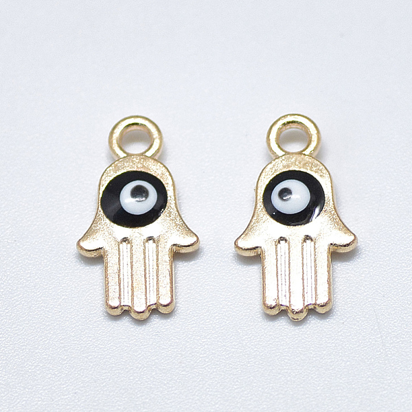 PandaHall Light Gold Plated Alloy Charms, with Enamel, Religion, Hamsa Hand/Hand of Fatima /Hand of Miriam with Evil Eye, Black...
PandaHall Light Gold Plated Alloy Charms, with Enamel, Religion, Hamsa Hand/Hand of Fatima /Hand of Miriam with Evil Eye, Black...