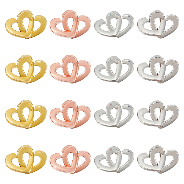 PandaHall SUPERFINDINGS 16 Sets 4 Colors Brass Two Loops Heart Interlocking Clasps for DIY Jewelry, Mixed Color, 13x17x2mm, Hole: 1.5x1mm, 4...
PandaHall SUPERFINDINGS 16 Sets 4 Colors Brass Two Loops Heart Interlocking Clasps for DIY Jewelry, Mixed Color, 13x17x2mm, Hole: 1.5x1mm, 4...