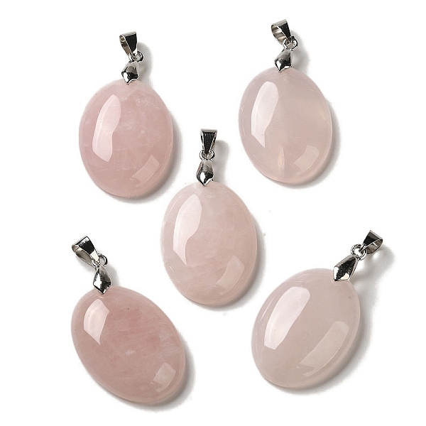 PandaHall Natural Rose Quartz Pendants, Oval Charms with Rack Plating Platinum Plated Brass Snap on Bails, 30x21.5~22x6~6.5mm, Hole: 6x4mm...
PandaHall Natural Rose Quartz Pendants, Oval Charms with Rack Plating Platinum Plated Brass Snap on Bails, 30x21.5~22x6~6.5mm, Hole: 6x4mm...