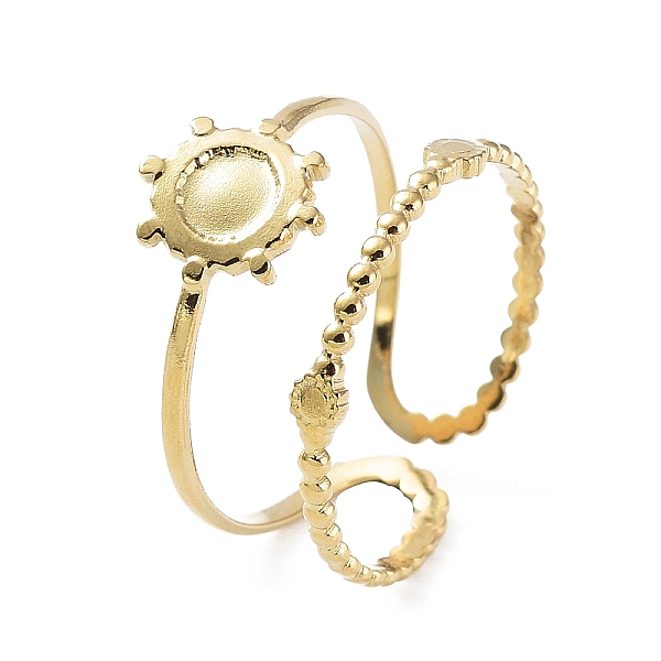 PandaHall 304 Stainless Steel Open Cuff Ring Components, Bezel Cup Ring Settings, Sun with Round Tray, Real 14K Gold Plated, US Size 6 1/4...
PandaHall 304 Stainless Steel Open Cuff Ring Components, Bezel Cup Ring Settings, Sun with Round Tray, Real 14K Gold Plated, US Size 6 1/4...