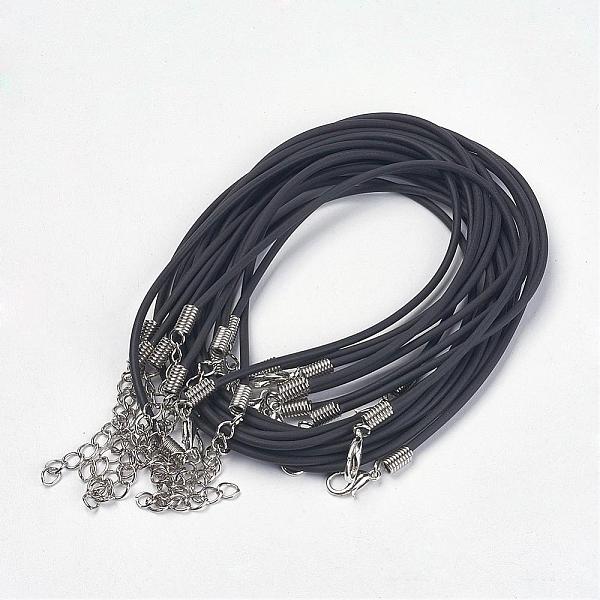 PandaHall Jewelry Necklace Cord, PVC Cord, Black, Platinum Color Iron Clasp and adjustable chain, about 2mm thick, 16 inch Iron Black
PandaHall Jewelry Necklace Cord, PVC Cord, Black, Platinum Color Iron Clasp and adjustable chain, about 2mm thick, 16 inch Iron Black