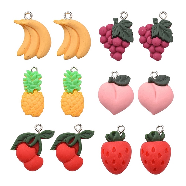 PandaHall 12Pcs 6 Styles Opaque Resin Pendants, Fruit Charms with Platinum Tone Iron Loops, Mixed Color, 22~27.5x13~18x5.5~7mm, Hole: 2mm..., Multicolor
PandaHall 12Pcs 6 Styles Opaque Resin Pendants, Fruit Charms with Platinum Tone Iron Loops, Mixed Color, 22~27.5x13~18x5.5~7mm, Hole: 2mm..., Multicolor