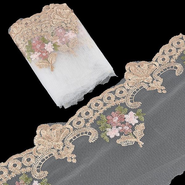 PandaHall Gorgecraft Polyester Embroidery Lace Ribbon, Flower Lace Trim for Clother Decoration, Flat, Wheat, 6-3/4~7-3/8 inch(170~188mm)..., Orange
PandaHall Gorgecraft Polyester Embroidery Lace Ribbon, Flower Lace Trim for Clother Decoration, Flat, Wheat, 6-3/4~7-3/8 inch(170~188mm)..., Orange