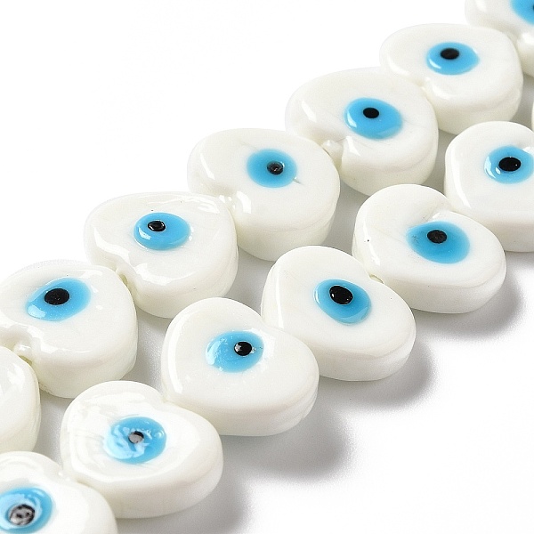 PandaHall Handmade Evil Eye Lampwork Beads Strands, Heart, White, 11.5x14x4.5mm, Hole: 1.2mm, about 28pcs/strand, 12.40''(31.5cm) Lampwork...
PandaHall Handmade Evil Eye Lampwork Beads Strands, Heart, White, 11.5x14x4.5mm, Hole: 1.2mm, about 28pcs/strand, 12.40''(31.5cm) Lampwork...