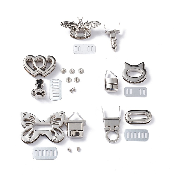 PandaHall 5 Sets 5 Styles Zinc Alloy Bag Twist Lock Accessories, Handbags Turn Lock, Mixed Shapes, Platinum, 1set/style Alloy
PandaHall 5 Sets 5 Styles Zinc Alloy Bag Twist Lock Accessories, Handbags Turn Lock, Mixed Shapes, Platinum, 1set/style Alloy