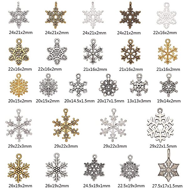 PandaHall Tibetan Style Alloy Pendants, Christmas Snowflake, Mixed Color, 13~29x10.5~22x1.5~3mm, Hole: 1.5~3mm, about 25kind/82pc Alloy...
PandaHall Tibetan Style Alloy Pendants, Christmas Snowflake, Mixed Color, 13~29x10.5~22x1.5~3mm, Hole: 1.5~3mm, about 25kind/82pc Alloy...