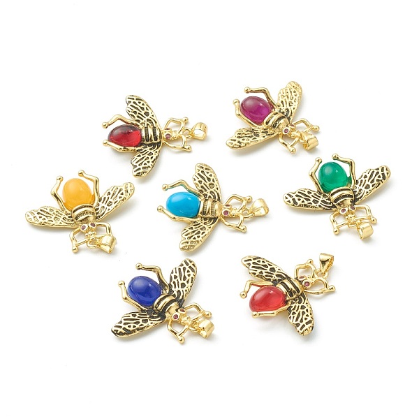 PandaHall Transparent Glass Pendants, with Brass Micro Pave Cubic Zirconia Findings, Bee, Antique Golden, Fuchsia, 27x32x6mm, Hole: 4x3.5mm..., Pink
PandaHall Transparent Glass Pendants, with Brass Micro Pave Cubic Zirconia Findings, Bee, Antique Golden, Fuchsia, 27x32x6mm, Hole: 4x3.5mm..., Pink
