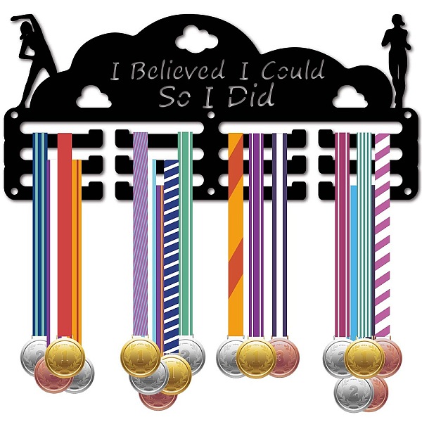 PandaHall Sports Theme Iron Medal Hanger Holder Display Wall Rack, 3-Line, with Screws, Inspiring Word, Cloud, 130x290mm, Hole: 5mm Iron...
PandaHall Sports Theme Iron Medal Hanger Holder Display Wall Rack, 3-Line, with Screws, Inspiring Word, Cloud, 130x290mm, Hole: 5mm Iron...