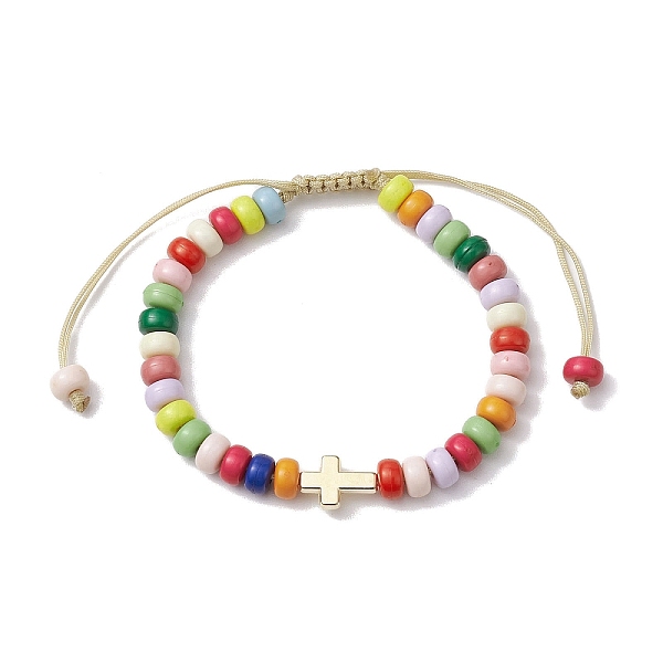 PandaHall Colorful Rondelle Acrylic Braided Bead Bracelets, Cross CCB Plastic Adjustable Bracelets for Women, Golden, Inner Diameter...
PandaHall Colorful Rondelle Acrylic Braided Bead Bracelets, Cross CCB Plastic Adjustable Bracelets for Women, Golden, Inner Diameter...