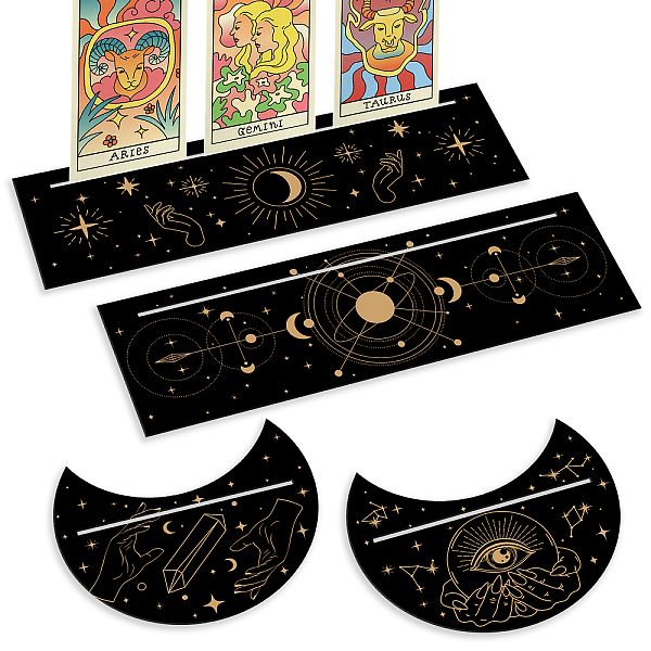 PandaHall 4Pcs 4 Style Wooden Tarot Card Stand Holder, Tarot Card Altar Stand, for Witch Divination Tools, Moon & Rectangle, Mixed Patterns...
PandaHall 4Pcs 4 Style Wooden Tarot Card Stand Holder, Tarot Card Altar Stand, for Witch Divination Tools, Moon & Rectangle, Mixed Patterns...