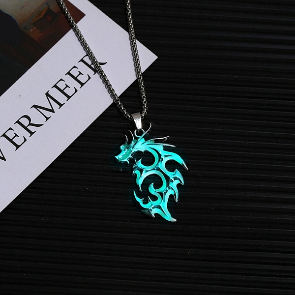 PandaHall Stainless Steel Box Chain Necklaces, Luminous Dragon Flame Pandant Necklace, Turquoise, 23.62 inch(60cm) Stainless Steel Dragon..., Green
PandaHall Stainless Steel Box Chain Necklaces, Luminous Dragon Flame Pandant Necklace, Turquoise, 23.62 inch(60cm) Stainless Steel Dragon..., Green