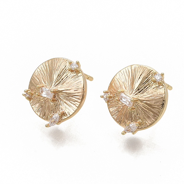 PandaHall Brass Cubic Zirconia Stud Earring Findings, with Loop, Flat Round, Nickel Free, Real 18K Gold Plated, 12.5x12.5mm, Hole: 1.2mm..., Clear
PandaHall Brass Cubic Zirconia Stud Earring Findings, with Loop, Flat Round, Nickel Free, Real 18K Gold Plated, 12.5x12.5mm, Hole: 1.2mm..., Clear