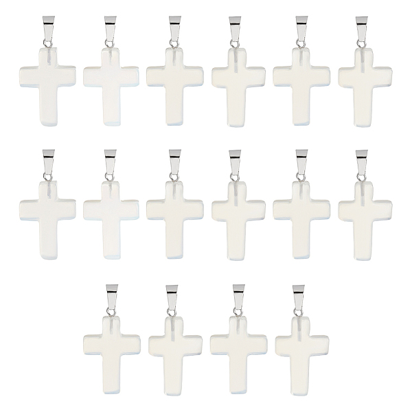PandaHall Unicraftale 16Pcs Opalite Pendants, with Stainless Steel Snap On Bails, Cross, 29~30x18~19x5~6mm, Hole: 6x4mm Opalite Cross
PandaHall Unicraftale 16Pcs Opalite Pendants, with Stainless Steel Snap On Bails, Cross, 29~30x18~19x5~6mm, Hole: 6x4mm Opalite Cross
