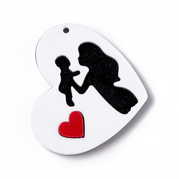 PandaHall Mother's Day Acrylic Pendants, Heart with Mother and Baby Charms, White, 36.5x42x3.5mm, Hole: 1.6mm Acrylic Heart White
PandaHall Mother's Day Acrylic Pendants, Heart with Mother and Baby Charms, White, 36.5x42x3.5mm, Hole: 1.6mm Acrylic Heart White