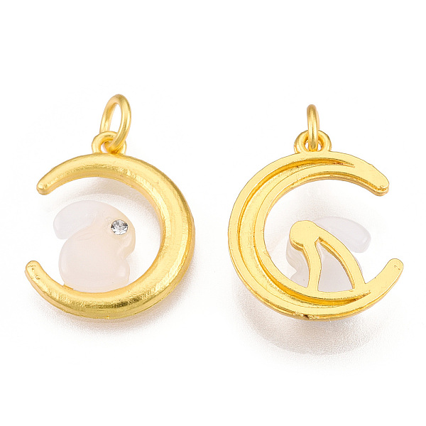 PandaHall Glass Charms, with Alloy Findings and Rhinestone, Matte Gold Color, Moon with Rabbit, Crystal, 21x17x4mm, Jump Ring: 6x1mm, Inner..., White
PandaHall Glass Charms, with Alloy Findings and Rhinestone, Matte Gold Color, Moon with Rabbit, Crystal, 21x17x4mm, Jump Ring: 6x1mm, Inner..., White