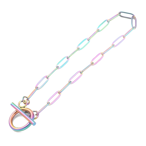 PandaHall Ion Plating(IP) 304 Stainless Steel Paperclip Chain Bracelets, with Toggle Clasps, Rainbow Color, 7-5/8 inch(19.4cm) 304 Stainless...
PandaHall Ion Plating(IP) 304 Stainless Steel Paperclip Chain Bracelets, with Toggle Clasps, Rainbow Color, 7-5/8 inch(19.4cm) 304 Stainless...