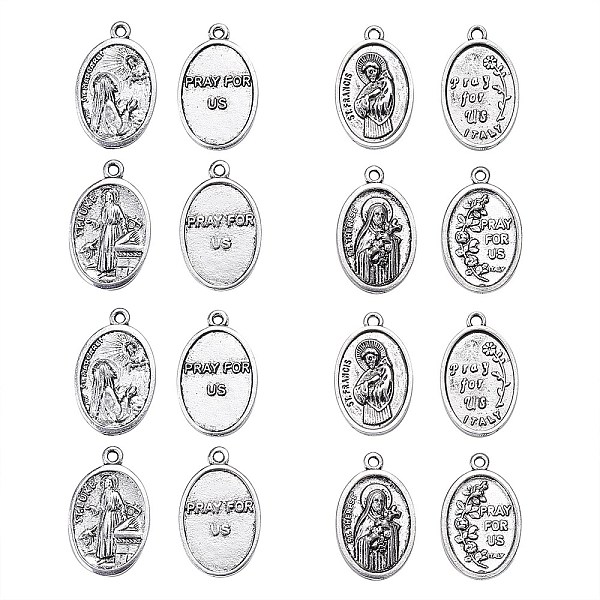 PandaHall 20Pcs 4 Style Tibetan Style Alloy Pendants, ST. FRANCIS OF ASSISI MEDAL, Oval, Cadmium Free & Lead Free, Antique Silver...
PandaHall 20Pcs 4 Style Tibetan Style Alloy Pendants, ST. FRANCIS OF ASSISI MEDAL, Oval, Cadmium Free & Lead Free, Antique Silver...