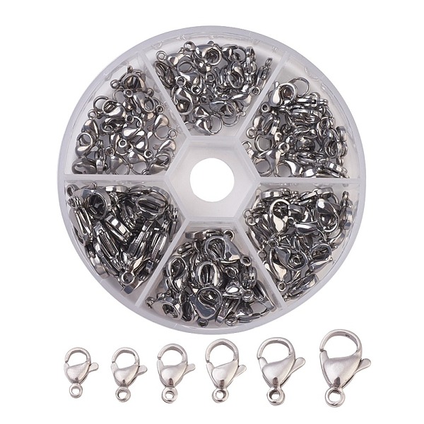 PandaHall 304 Stainless Steel Lobster Claw Clasps, Stainless Steel Color, 9~15x6~9x3~4mm, Hole: 1.2~2mm, about 20pcs/compartment, 120pcs/box...
PandaHall 304 Stainless Steel Lobster Claw Clasps, Stainless Steel Color, 9~15x6~9x3~4mm, Hole: 1.2~2mm, about 20pcs/compartment, 120pcs/box...