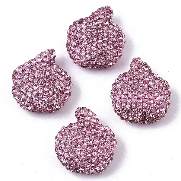 PandaHall Handmade Polymer Clay Rhinestone Beads, Apple, Rose, PP14(2.0~2.1mm), 22.5~23.5x20~21x8~9mm, Hole: 1.6mm Polymer Clay+Glass..., Pink
PandaHall Handmade Polymer Clay Rhinestone Beads, Apple, Rose, PP14(2.0~2.1mm), 22.5~23.5x20~21x8~9mm, Hole: 1.6mm Polymer Clay+Glass..., Pink