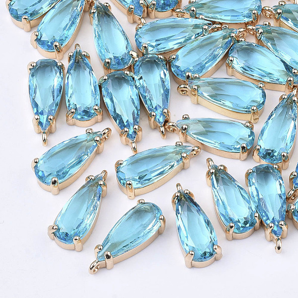 PandaHall Transparent Glass Pendants, with Brass Findings, Faceted, Teardrop, Light Gold, Aqua, 18.5x8.5x6mm, Hole: 1mm Brass+Glass Teardrop..., Cyan
PandaHall Transparent Glass Pendants, with Brass Findings, Faceted, Teardrop, Light Gold, Aqua, 18.5x8.5x6mm, Hole: 1mm Brass+Glass Teardrop..., Cyan