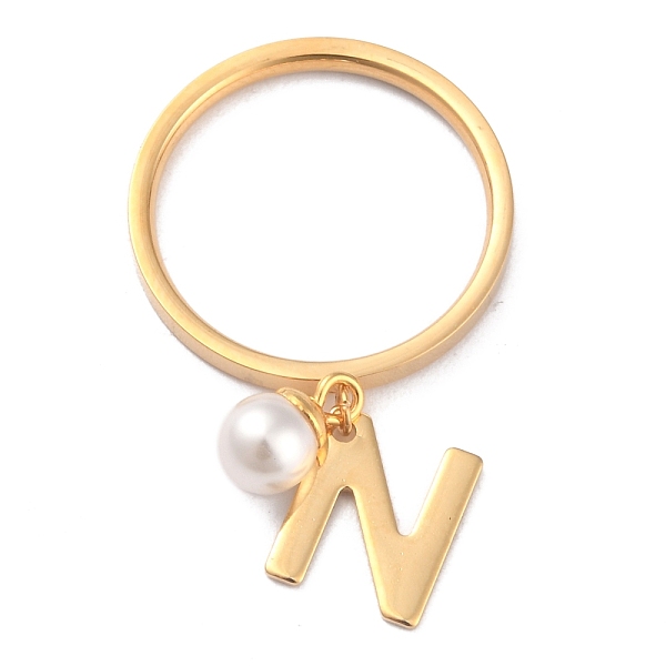 PandaHall Dual-use Items, 304 Stainless Steel Finger Rings or Pendants, with Plastic Round Beads, Golden, White, Letter.N, US Size 5~9...
PandaHall Dual-use Items, 304 Stainless Steel Finger Rings or Pendants, with Plastic Round Beads, Golden, White, Letter.N, US Size 5~9...