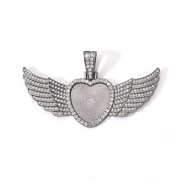 PandaHall Alloy Pendant Cabochon Settings, with Crystal Rhinestone, Cadmium Free & Lead Free, Heart with Wing, Gunmetal, Tray: 23x25mm..., Clear
PandaHall Alloy Pendant Cabochon Settings, with Crystal Rhinestone, Cadmium Free & Lead Free, Heart with Wing, Gunmetal, Tray: 23x25mm..., Clear