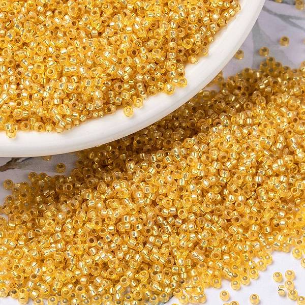 PandaHall MIYUKI Round Rocailles Beads, Japanese Seed Beads, 15/0, (RR677) Silverlined Gold Opal, 1.5mm, Hole: 0.7mm, about 5555pcs/10g...
PandaHall MIYUKI Round Rocailles Beads, Japanese Seed Beads, 15/0, (RR677) Silverlined Gold Opal, 1.5mm, Hole: 0.7mm, about 5555pcs/10g...