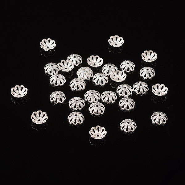 PandaHall Silver Color Flower Brass Bead Spacer Caps, Fancy Bead Caps, Metal Jewelry Findings, 8x1.8mm, Hole: 1mm, about 85pcs/10g Brass
PandaHall Silver Color Flower Brass Bead Spacer Caps, Fancy Bead Caps, Metal Jewelry Findings, 8x1.8mm, Hole: 1mm, about 85pcs/10g Brass