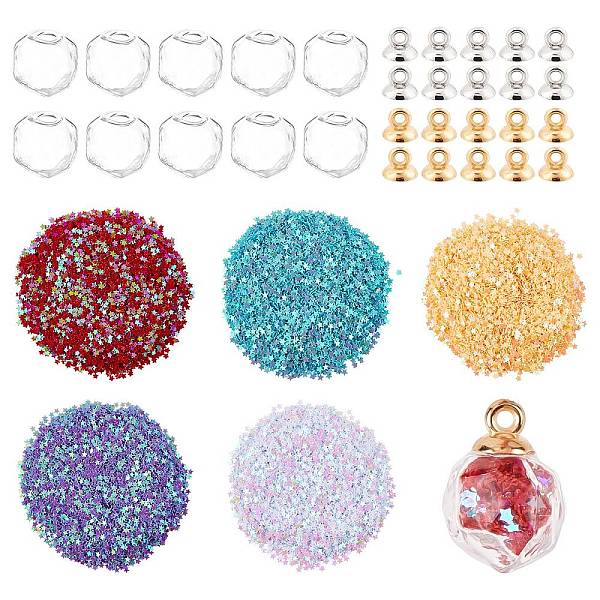 PandaHall DIY Glass Pendant Making Kits, include Handmade Blown Glass Beads, CCB Plastic Bead Cap Pendant Bails and Star Shining Nail Art..., Multicolor
PandaHall DIY Glass Pendant Making Kits, include Handmade Blown Glass Beads, CCB Plastic Bead Cap Pendant Bails and Star Shining Nail Art..., Multicolor