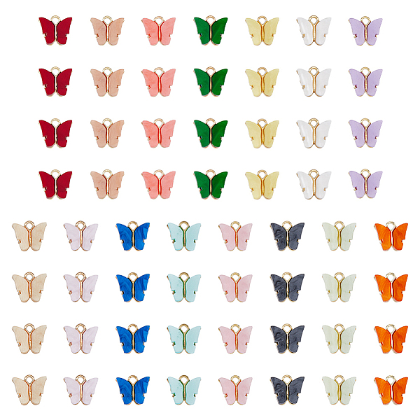 PandaHall SUPERFINDINGS 60Pcs 15 Colors Acrylic Charms, with Alloy Finding, Butterfly Charm, Mixed Color, 13x14x3mm, Hole: 2mm, 4pcs/color..., Multicolor
PandaHall SUPERFINDINGS 60Pcs 15 Colors Acrylic Charms, with Alloy Finding, Butterfly Charm, Mixed Color, 13x14x3mm, Hole: 2mm, 4pcs/color..., Multicolor