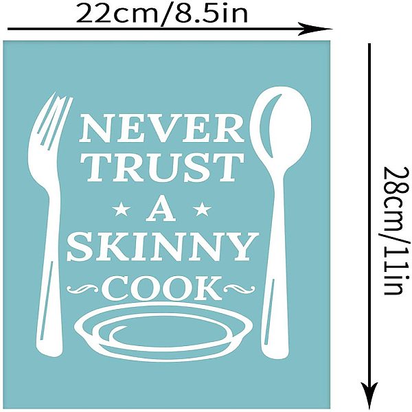 PandaHall Self-Adhesive Silk Screen Printing Stencil, for Painting on Wood, DIY Decoration T-Shirt Fabric, Fork and Spoon with Word NEVER..., Green
PandaHall Self-Adhesive Silk Screen Printing Stencil, for Painting on Wood, DIY Decoration T-Shirt Fabric, Fork and Spoon with Word NEVER..., Green
