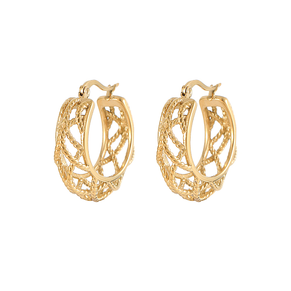 PandaHall Elegant Fashion Hollow Out Round Zircon Stud Earrings for Women, Golden, Hoop Earrings Stainless Steel Ring
PandaHall Elegant Fashion Hollow Out Round Zircon Stud Earrings for Women, Golden, Hoop Earrings Stainless Steel Ring