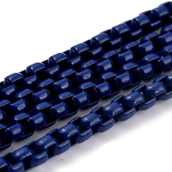 PandaHall Eco-friendly Spray Painted Handmade Brass Box Chains, Soldered, with Spool, Dark Blue, 4x4mm, 32.8 Feet(10m)/roll Brass
PandaHall Eco-friendly Spray Painted Handmade Brass Box Chains, Soldered, with Spool, Dark Blue, 4x4mm, 32.8 Feet(10m)/roll Brass