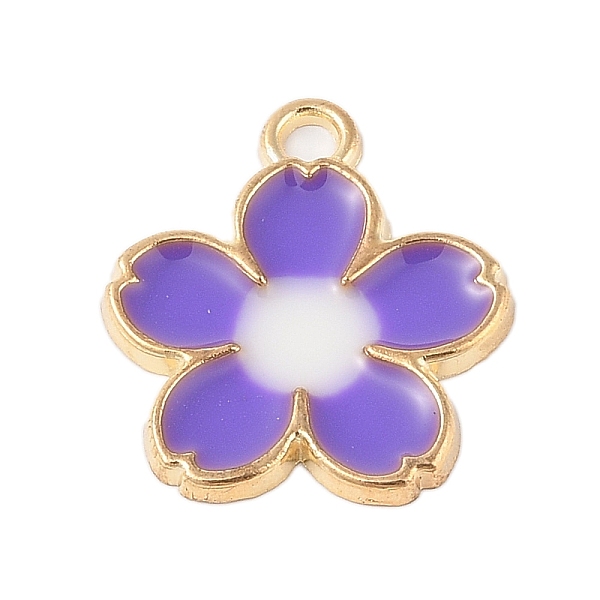 PandaHall Rack Plating Alloy Pendants, with Enamel, Golden, Flower Charm, Mauve, 27.5x24x2mm, Hole: 3mm Alloy+Enamel Flower Purple
PandaHall Rack Plating Alloy Pendants, with Enamel, Golden, Flower Charm, Mauve, 27.5x24x2mm, Hole: 3mm Alloy+Enamel Flower Purple