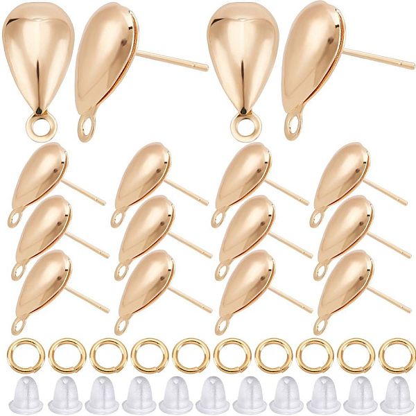 PandaHall CREATCABIN 30Pcs Brass Stud Earring Findings, with Horizontal Loops, Teardrop, Nickel Free, 30Pcs Open Jump Rings & 100Pcs Plastic...
PandaHall CREATCABIN 30Pcs Brass Stud Earring Findings, with Horizontal Loops, Teardrop, Nickel Free, 30Pcs Open Jump Rings & 100Pcs Plastic...
