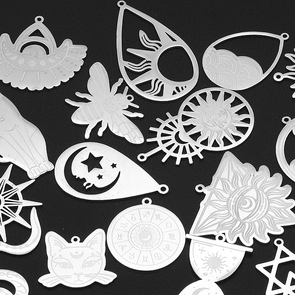 PandaHall 201 Stainless Steel Pendants and Links Connectors, Mixed Shapes, Laser Cut, Stainless Steel Color, 21.5~64.5x6~47x1mm, Hole: 1.2mm...
PandaHall 201 Stainless Steel Pendants and Links Connectors, Mixed Shapes, Laser Cut, Stainless Steel Color, 21.5~64.5x6~47x1mm, Hole: 1.2mm...