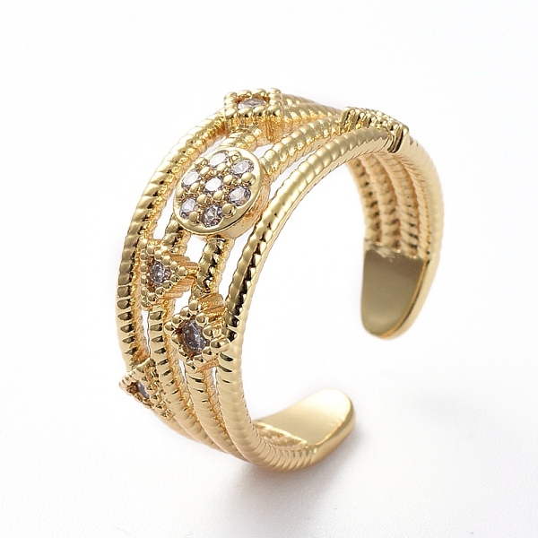 PandaHall Adjustable Brass Cuff Finger Rings, with Micro Pave Cubic Zirconia, Clear, Golden, Size 6, 16.2mm Brass+Cubic Zirconia Clear
PandaHall Adjustable Brass Cuff Finger Rings, with Micro Pave Cubic Zirconia, Clear, Golden, Size 6, 16.2mm Brass+Cubic Zirconia Clear