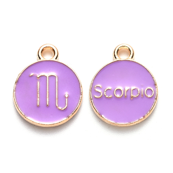 PandaHall Alloy Enamel Pendants, Cadmium Free & Lead Free, Flat Round with Constellation, Light Gold, Medium Purple, Scorpio, 15x12x2mm...
PandaHall Alloy Enamel Pendants, Cadmium Free & Lead Free, Flat Round with Constellation, Light Gold, Medium Purple, Scorpio, 15x12x2mm...