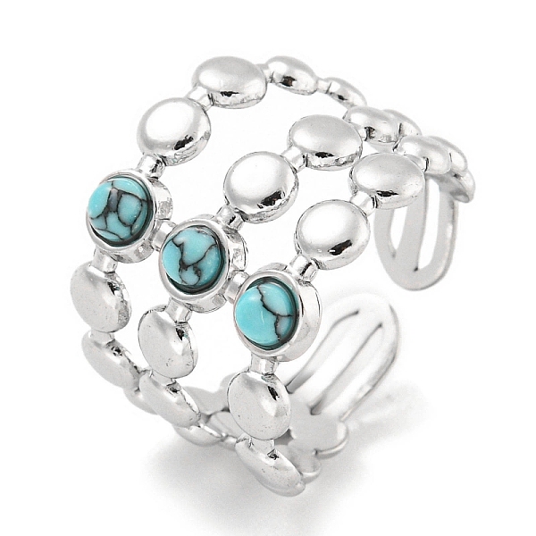PandaHall 304 Stainless Steel Synthetic Turquoise Cuff Rings, Round Wide Band Open Rings for Women Men, Stainless Steel Color, 15mm, Inner...
PandaHall 304 Stainless Steel Synthetic Turquoise Cuff Rings, Round Wide Band Open Rings for Women Men, Stainless Steel Color, 15mm, Inner...