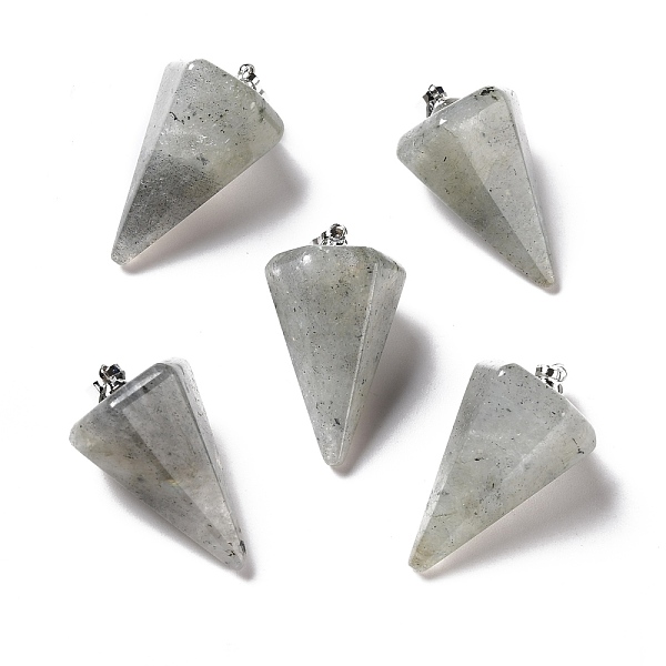 PandaHall Natural Labradorite Pendants, with Platinum Tone Brass Findings, Faceted Cone, 25~28x15~16x13~14mm, Hole: 2x6mm Labradorite Cone
PandaHall Natural Labradorite Pendants, with Platinum Tone Brass Findings, Faceted Cone, 25~28x15~16x13~14mm, Hole: 2x6mm Labradorite Cone