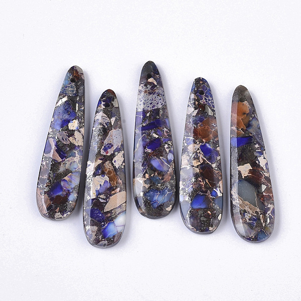 PandaHall Synthetic Regalite/Imperial Jasper/Sea Sediment Jasper Pendants, Dyed, Teardrop, Mauve, 45x12x4mm, Hole: 1.2mm Imperial Jasper..., Purple
PandaHall Synthetic Regalite/Imperial Jasper/Sea Sediment Jasper Pendants, Dyed, Teardrop, Mauve, 45x12x4mm, Hole: 1.2mm Imperial Jasper..., Purple