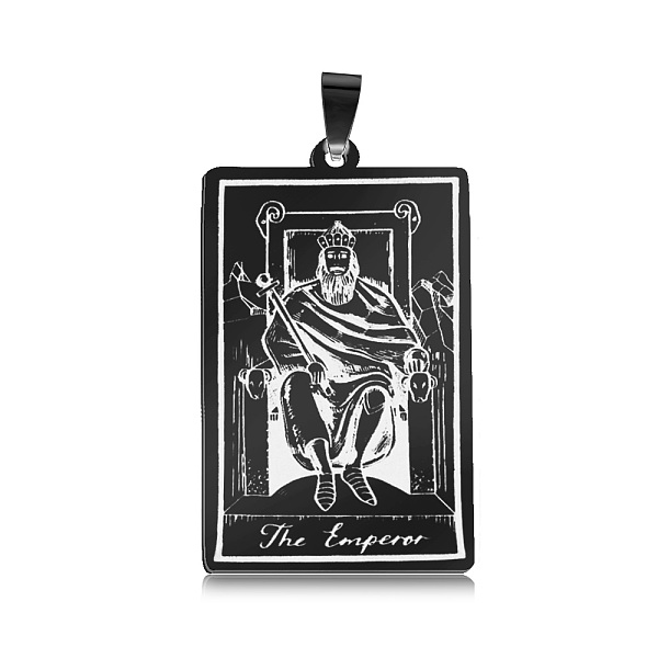 PandaHall 201 Stainless Steel Pendants, Laser Engraved Pattern, Tarot Card Pendants, Gunmetal, The Emperor IV, 40x24x1mm, Hole: 8x4mm 201...
PandaHall 201 Stainless Steel Pendants, Laser Engraved Pattern, Tarot Card Pendants, Gunmetal, The Emperor IV, 40x24x1mm, Hole: 8x4mm 201...