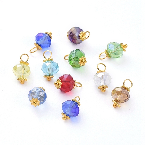 PandaHall Electroplate Faceted Glass Charms, with Alloy Flower Daisy Spacer Beads and Brass Findings, Rondelle, Golden, Mixed Color..., Multicolor
PandaHall Electroplate Faceted Glass Charms, with Alloy Flower Daisy Spacer Beads and Brass Findings, Rondelle, Golden, Mixed Color..., Multicolor